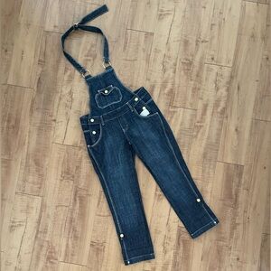 LaRok Dark Blue Women's Jeans Halter Style Unique Low Rise Overalls